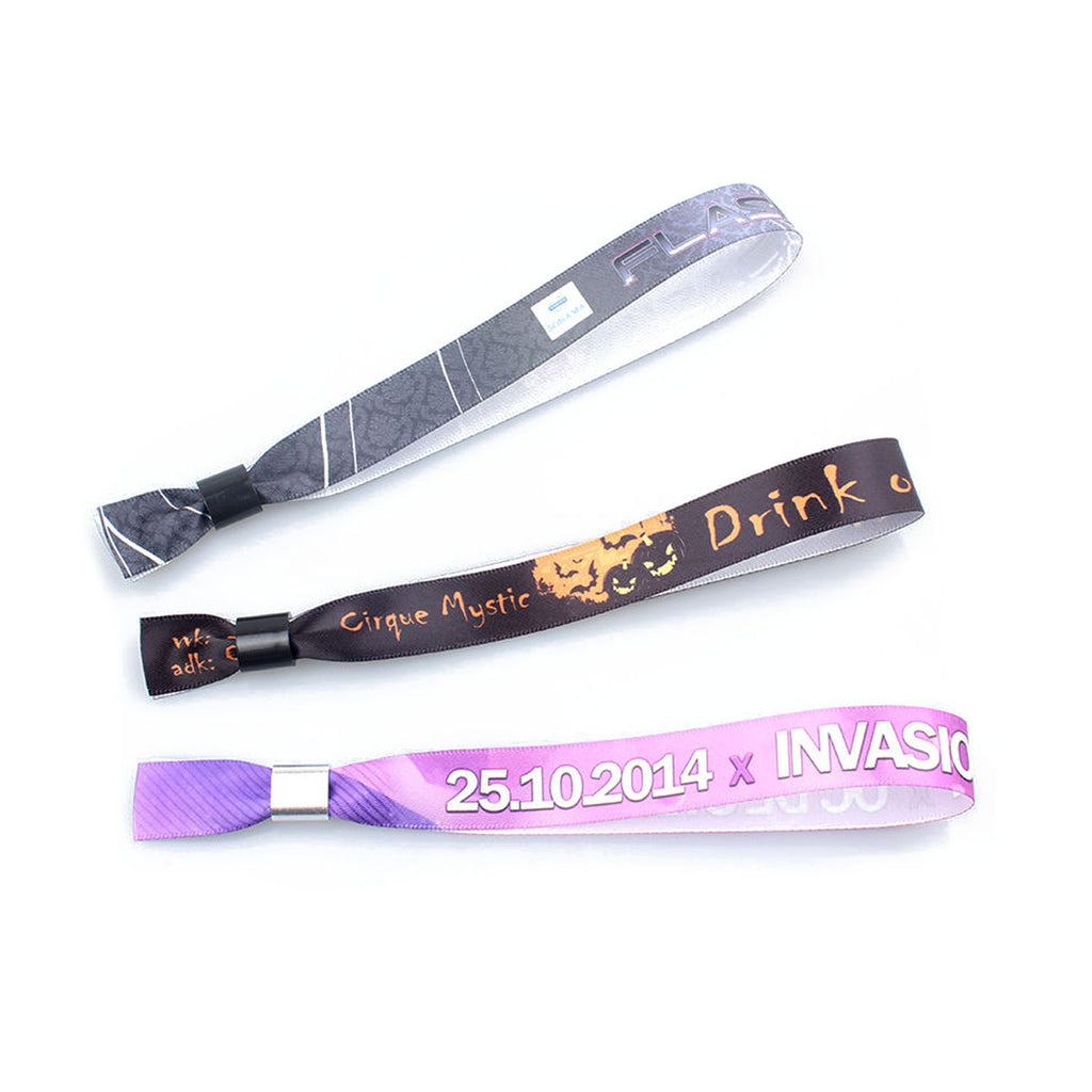 Personalised Satin Print Wristbands for Events and Festivals Fabric Customised Bands
