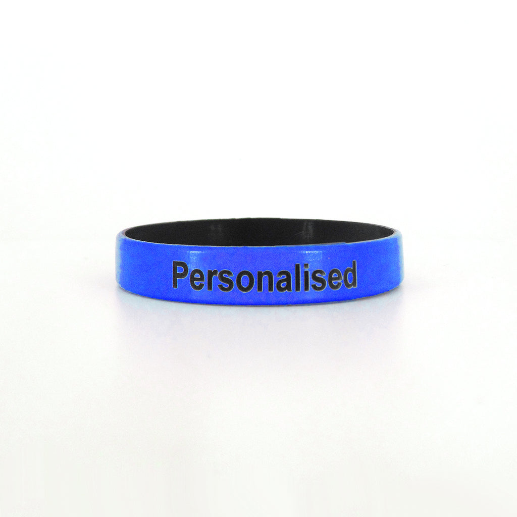 Debossed Two Colour Silicone Wristbands - Black Text